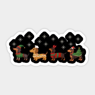 Dachshund Christmas Dog Lovers Sticker